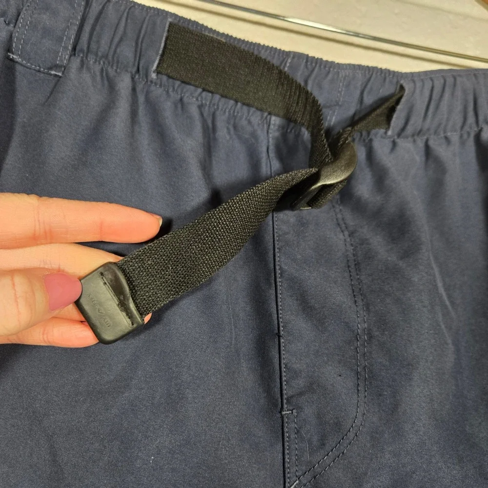 2 Lot North Face‎ XL 8.5 Inseam Nylon Shorts Elastic Waist Belted Outdoor Hiking